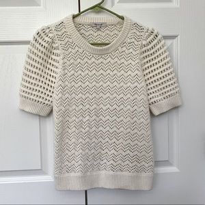Madewell Atwater crochet sweater tee in lighthouse.